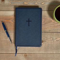 Image of KJV Everyday Study Bible, Navy Cross LeatherTouch