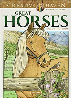 Image of Creative Haven Great Horses Coloring Book -Adult Coloring