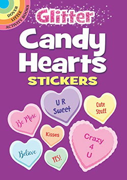 Image of Glitter Candy Hearts Stickers -Dover Little Activity Books Stickers