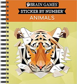 Image of Brain Games – Sticker by Number: Animals – 2 Books in 1