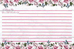 Image of Recipe Cards 4 x 6 (25 pack) Pink Roses
