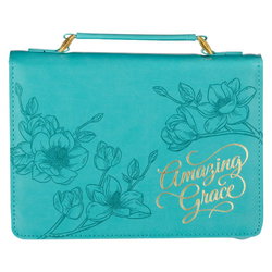 Image of BC: Amazing Grace Floral Teal Faux Leather Medium