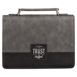 Image of BC: Trust in the LORD Gray and Black Faux Leather Large