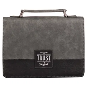 BC: Trust in the LORD Gray and Black Faux Leather Medium