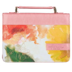 Image of BC: Pastel Meadow Pink Watercolor Faux Leather Large