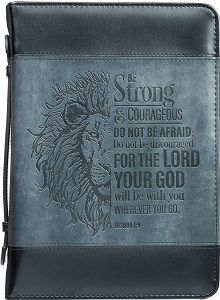 Image of BC: Faux Leather Be Strong Joshua 1:9 Extra Large