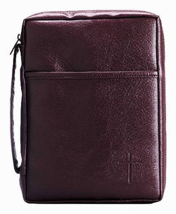 Image of BC: Burgundy Embossed Cross Leather Look Small