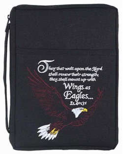 Image of BC: Embroidered Large Eagle Isaiah 40:31 Black XLarge