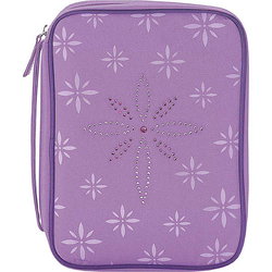 Image of BC: Purple Flower Petals Reinforced Canvas with Handle – Medium