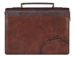Image of Bible Cover Classic Brown Two-tone Crown of Thorns/Amazing Grace Isa. 53:5