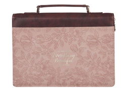 Image of Bible Cover Fashion Pink/Brown Everything Beautiful Ecc. 3:11