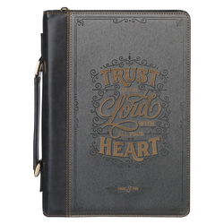 Image of Bible Cover Fashion Charcoal/Black Trust In The Lord Prov. 3:5