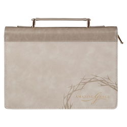 Image of Bible Cover Fashion Taupe Amazing Grace Isa. 53:5