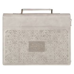 Image of Bible Cover Fashion Taupe My Grace Is Sufficient For You 2 Cor. 12:9