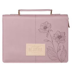 Image of Bible Cover Fashion Dusty Mauve Be Joyful 1 Thess. 5:16-18