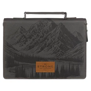 Bible Cover Classic Gray Be Strong And Courageous Josh. 1:9