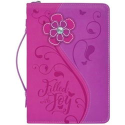 Image of BC: Filled With Joy Psalm Daisy Floral Hot Pink X-Large Faux Leather