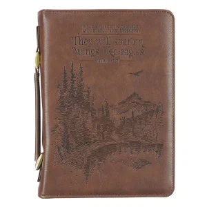 BC: On Wings Like Eagles Brown Faux Leather Classic Large - Isaiah 40:31