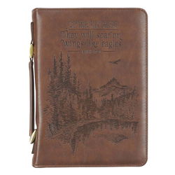 Image of BC: On Wings Like Eagles Brown Faux Leather Classic Medium – Isaiah 40:31