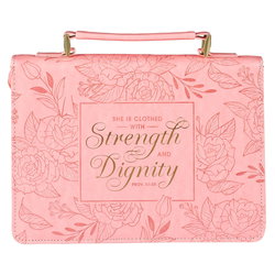 Image of BC: Fashion Pink Floral Strength & Dignity Prov. 31:25 – Large