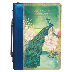 Image of BC: Fashion Blue/Peacock Printed Blessed Jer. 17:7 – Medium
