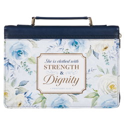 Image of BC: Fashion Navy Strength & Dignity Prov. 31:25 – Medium