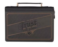 Image of Bible Cover Classic Gray/Black Trust in the Lord Prov. 3:5
