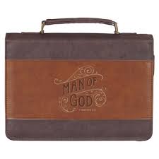 Image of Bible Cover Classic Brown Two-Tone Man of God 1 Tim. 6:11