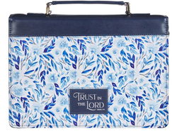 Image of Bible Cover Fashion Blue Floral Trust Prov. 3:5