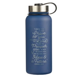 Image of I Know the Plan Blue Stainless Steel Water Bottle