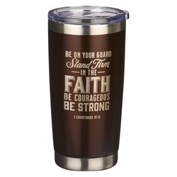 Image of Stand Firm Brown Stainless Steel Mug – 1 Corinthians 16:13