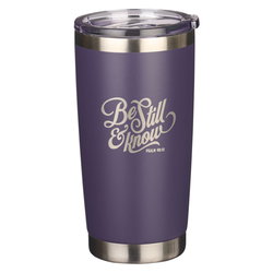 Image of Be Still Purple Stainless Steel Mug – Psalm 46:10