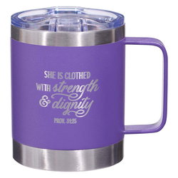 Image of Strength & Dignity – Purple Stainless Steel Mug – 11oz