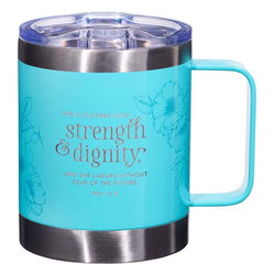 Image of Strength & Dignity – Teal Stainless Steel Mug – 11oz