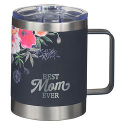 Image of Best Mom Ever Navy Camp-style Stainless Steel Travel Tumbler
