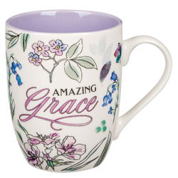 Image of Mug Purple Floral Amazing Grace