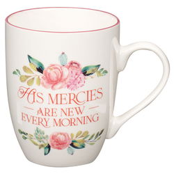 Image of Mug Pink Floral Mercies are New Lam. 3:22-23