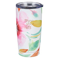 Image of SS Travel Mug Pink Daisies Shine