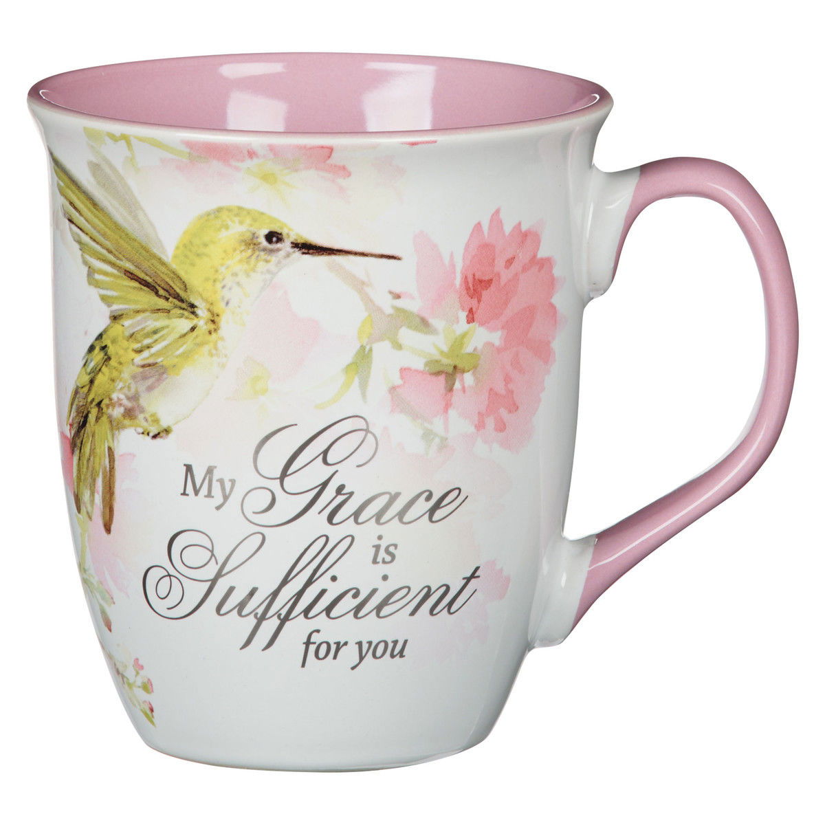 Mug Pink Hummingbird My Grace 1 Cor. 12:9