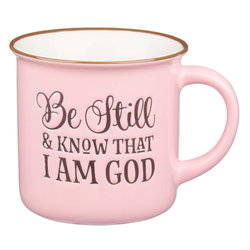 Image of Mug Camp Pink/White Be Still & Know