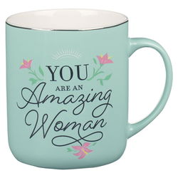 Image of Mug Teal/White You Are an Amazing Woman