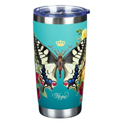 Image of Mug SS Travel Teal Butterfly Hope