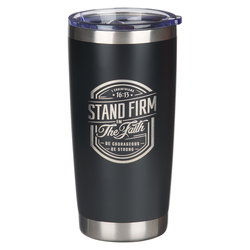 Image of Tumbler SS Black Stand Firm 1 Cor. 16:13