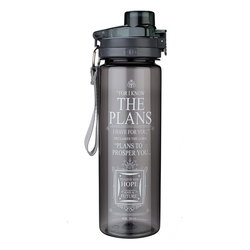 Image of Water Bottle Plastic Black For I Know the Plans Jer. 29:11