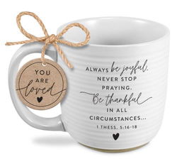 Image of Mug Hold Onto Hope Joyful Textured White