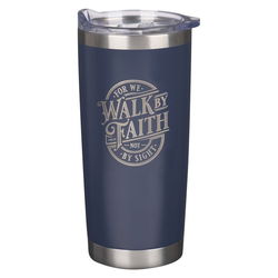 Image of Tumbler SS Navy Walk By Faith 2 Cor. 5:7