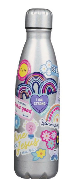 Image of Water Bottle SS Silver Shine For Jesus Matt. 5:16