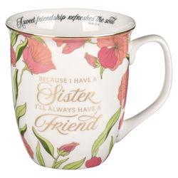 Image of Mug Pink Sister, Always a Friend Prov. 27:9