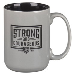 Image of Mug Gray Strong & Courageous Josh. 1:9
