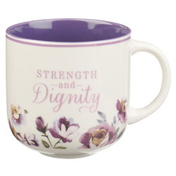 Image of Mug Purple Strength and Dignity Prov. 31:25
